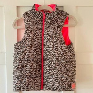 Gap Girls' Puffer Leopard Vest - Size 5
